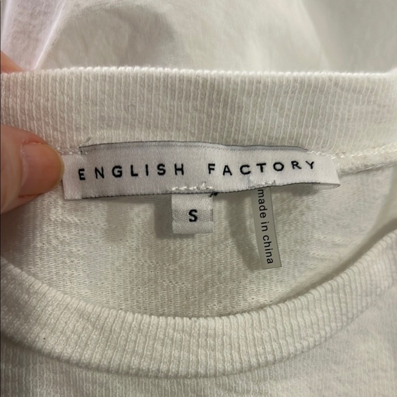 English Factory White Mixed Media Ruffle short sleeve dress size small - Picture 12 of 13